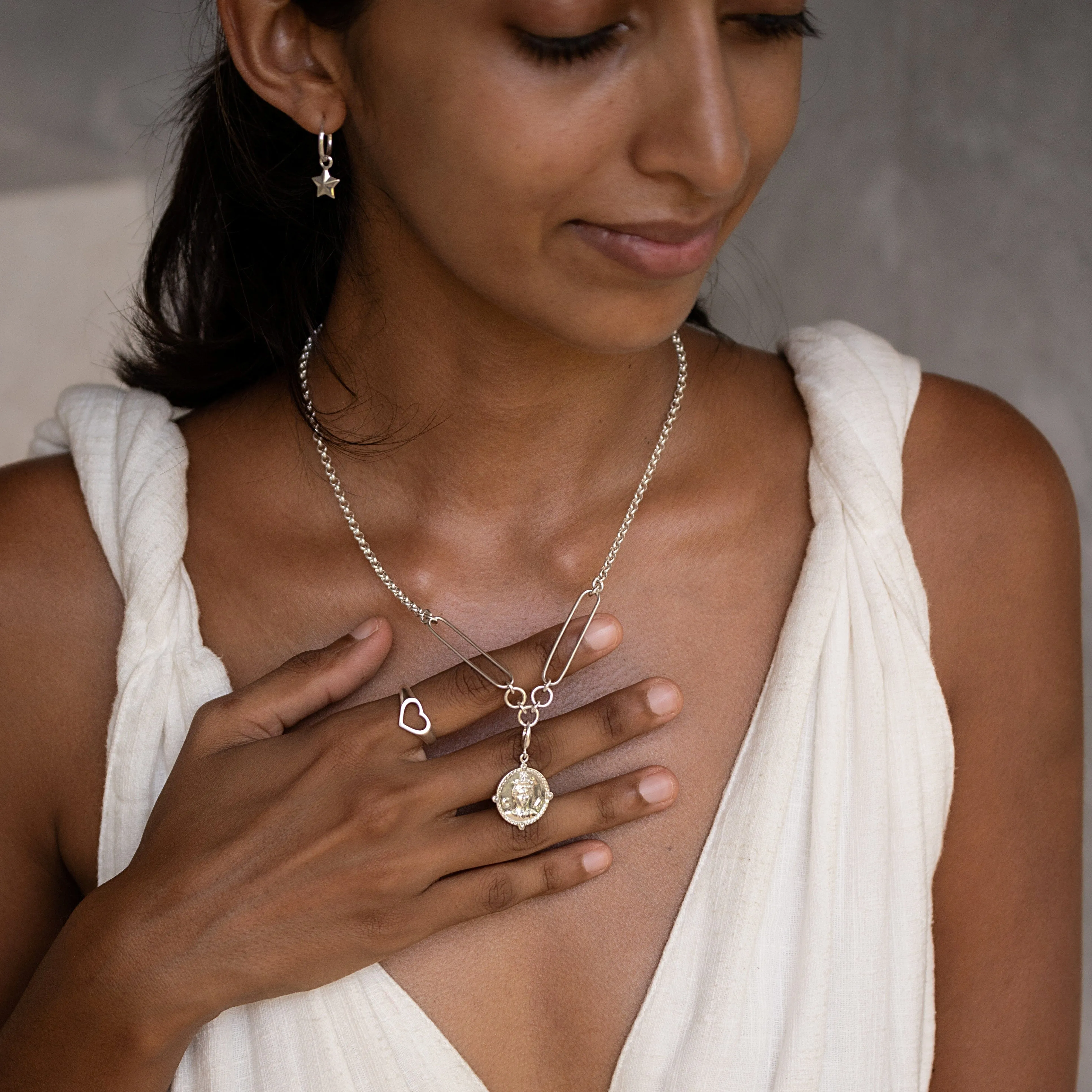 Silver Open Heart Ring