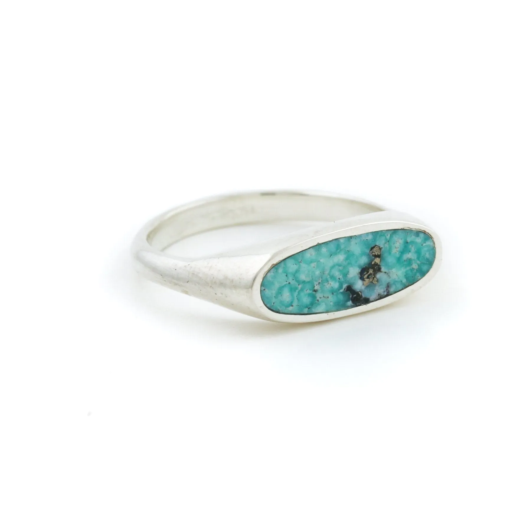 Silver x Water White Turquoise Pill Inlay