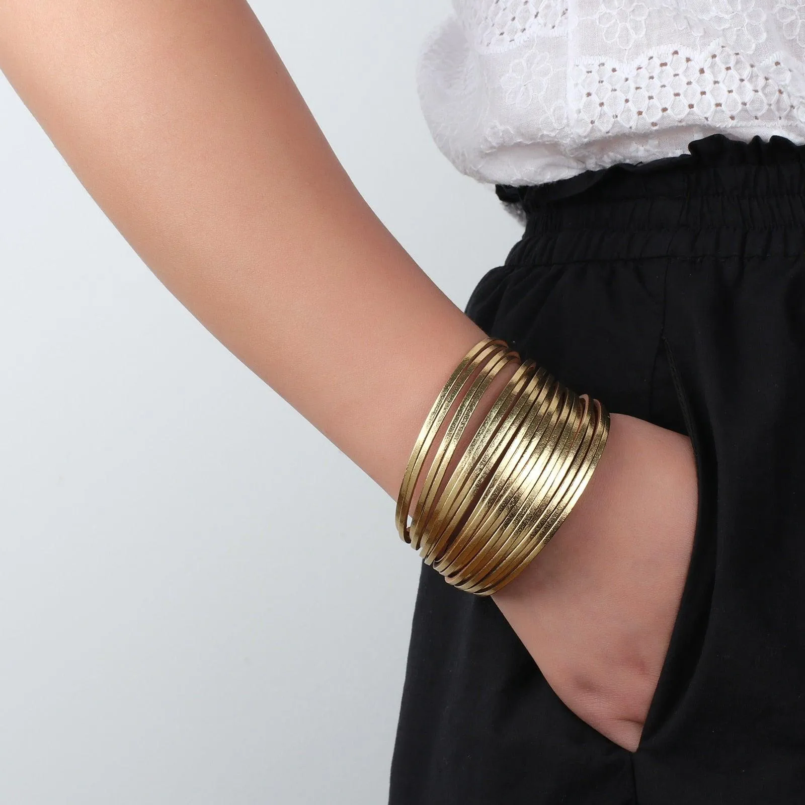 'Simple' Wide Cuff Bracelet - navy