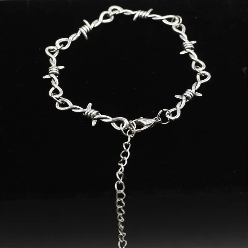 Small Wire Brambles Iron Unisex Choker Bracelet Women Hip-hop Gothic Punk Style Barbed Wire Little Thorns Bracelet Choker Gifts