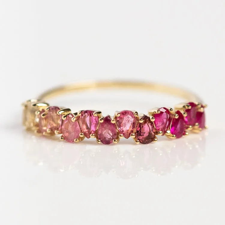 Solid Gold Ombre Birthstone Ring