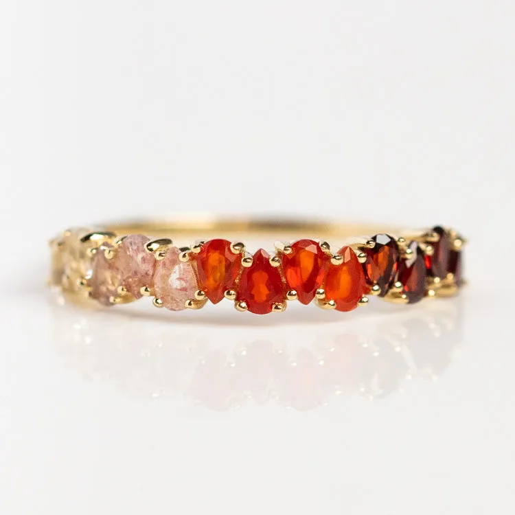 Solid Gold Ombre Birthstone Ring