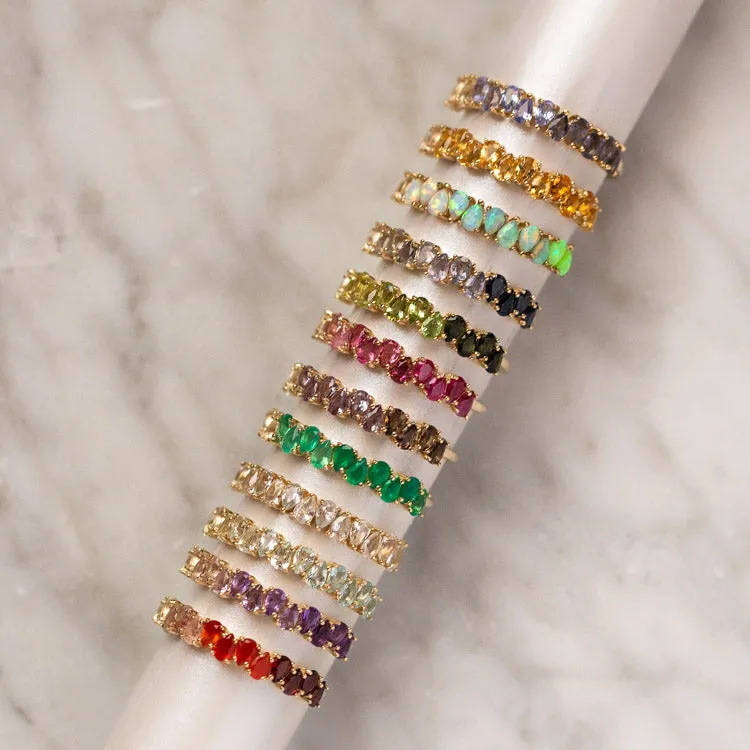 Solid Gold Ombre Birthstone Ring