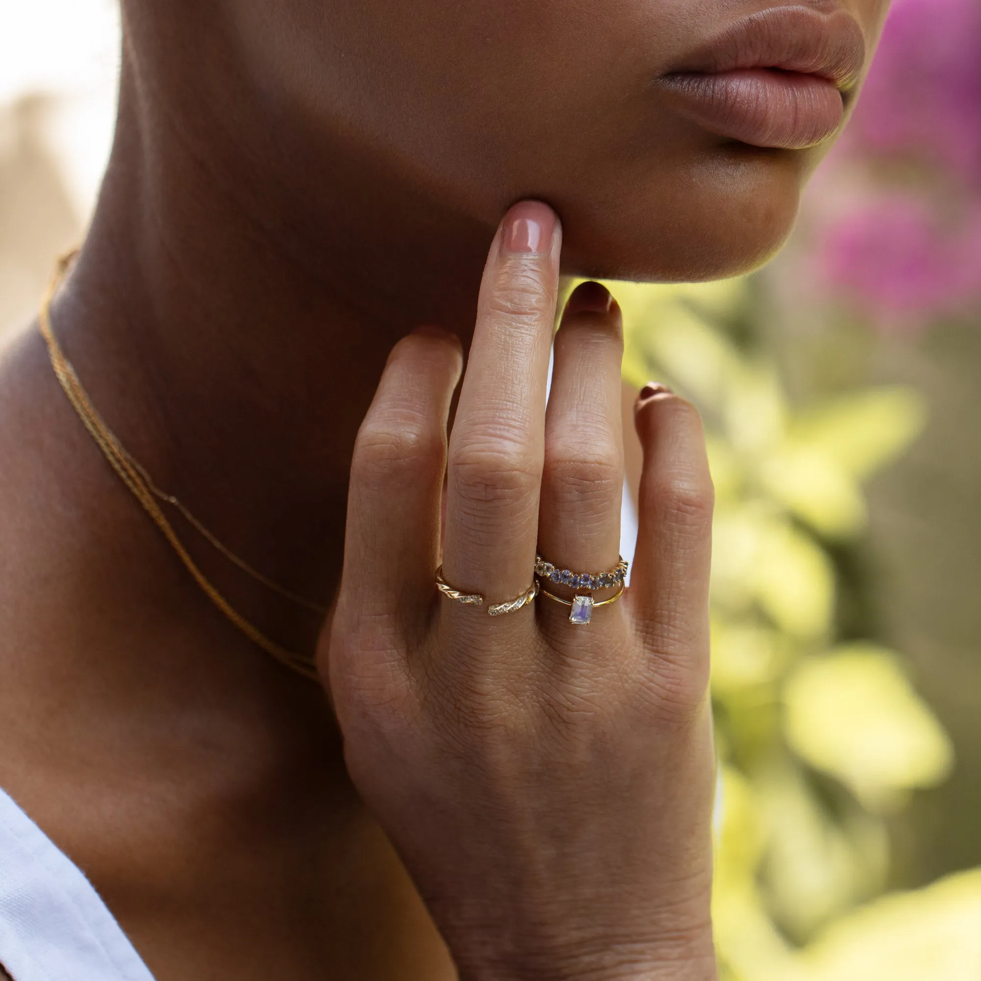 Solid Gold Ombre Birthstone Ring