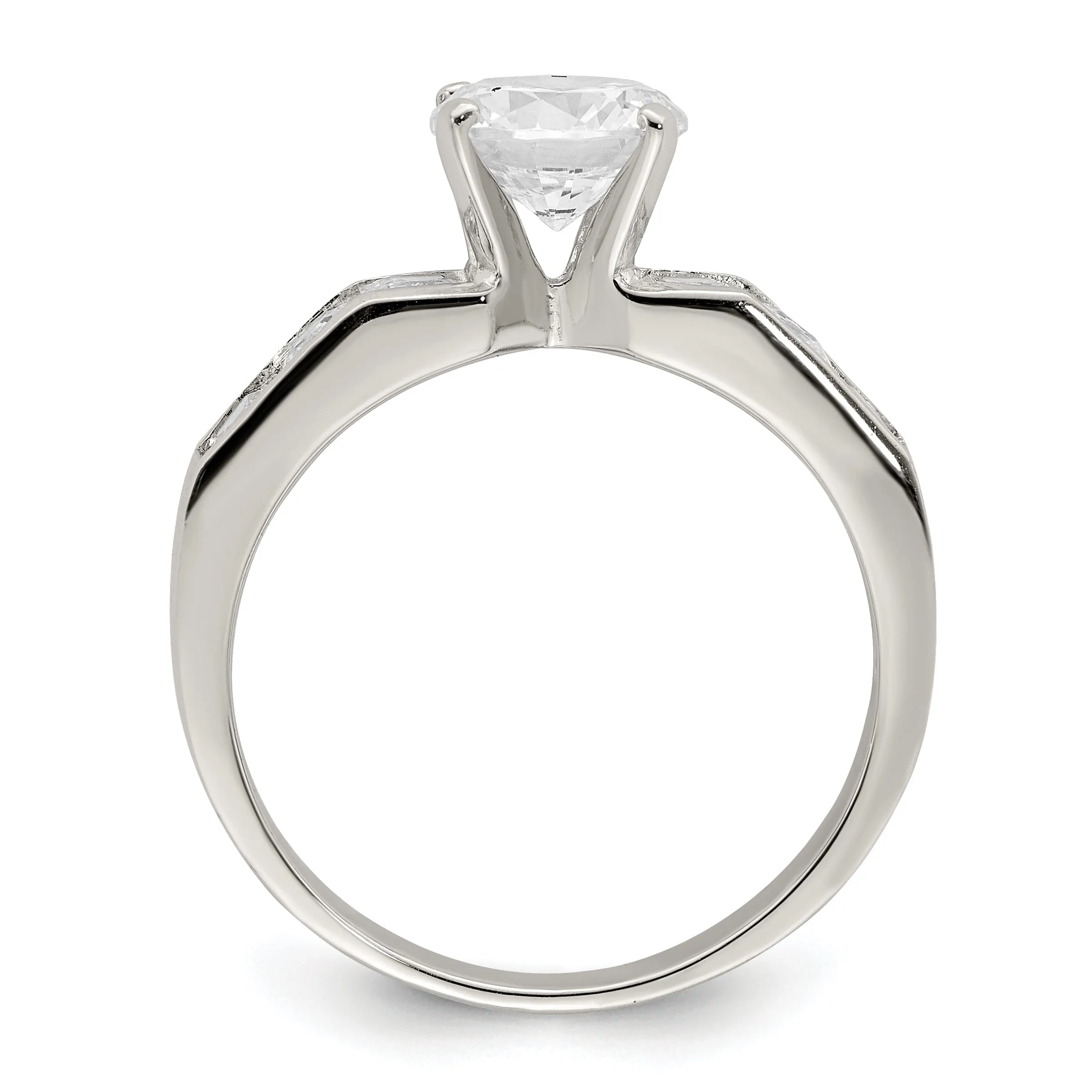 Sterling Silver Cubic Zirconia Engagement Ring