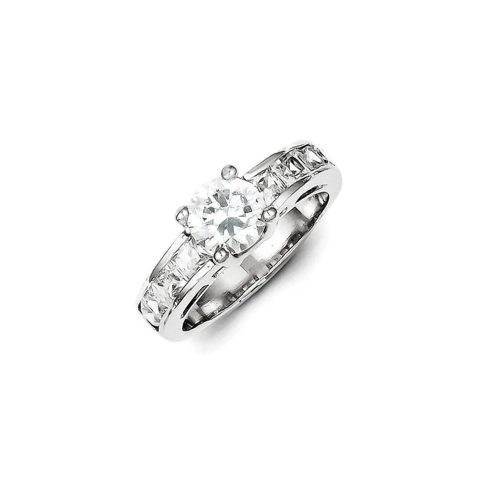 Sterling Silver Cubic Zirconia Engagement Ring