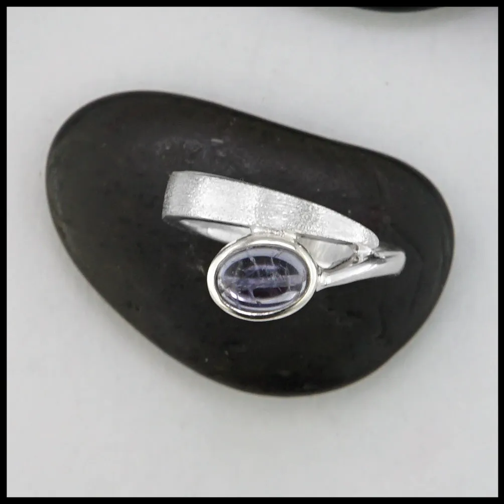 Sterling Silver Ring with Iolite