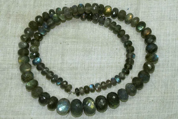 Strand of Faceted Labradorite Rondelles