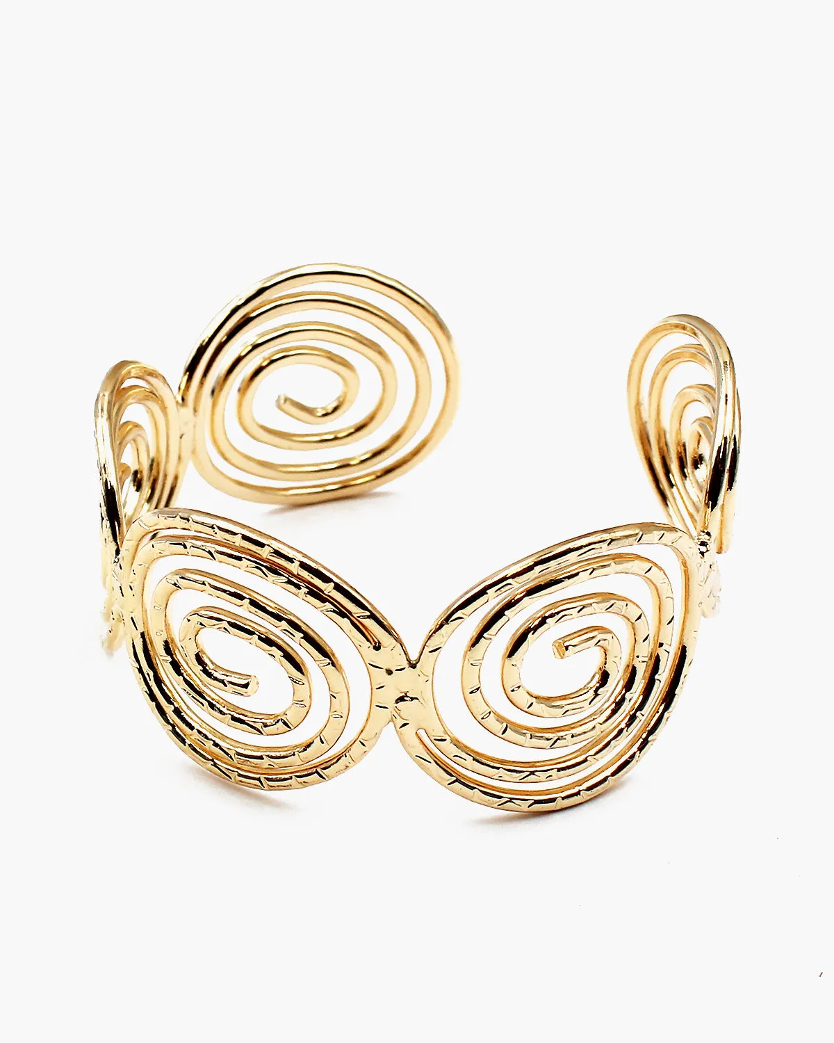 Swirl Patterned Metal Wire Cuff Bracelet