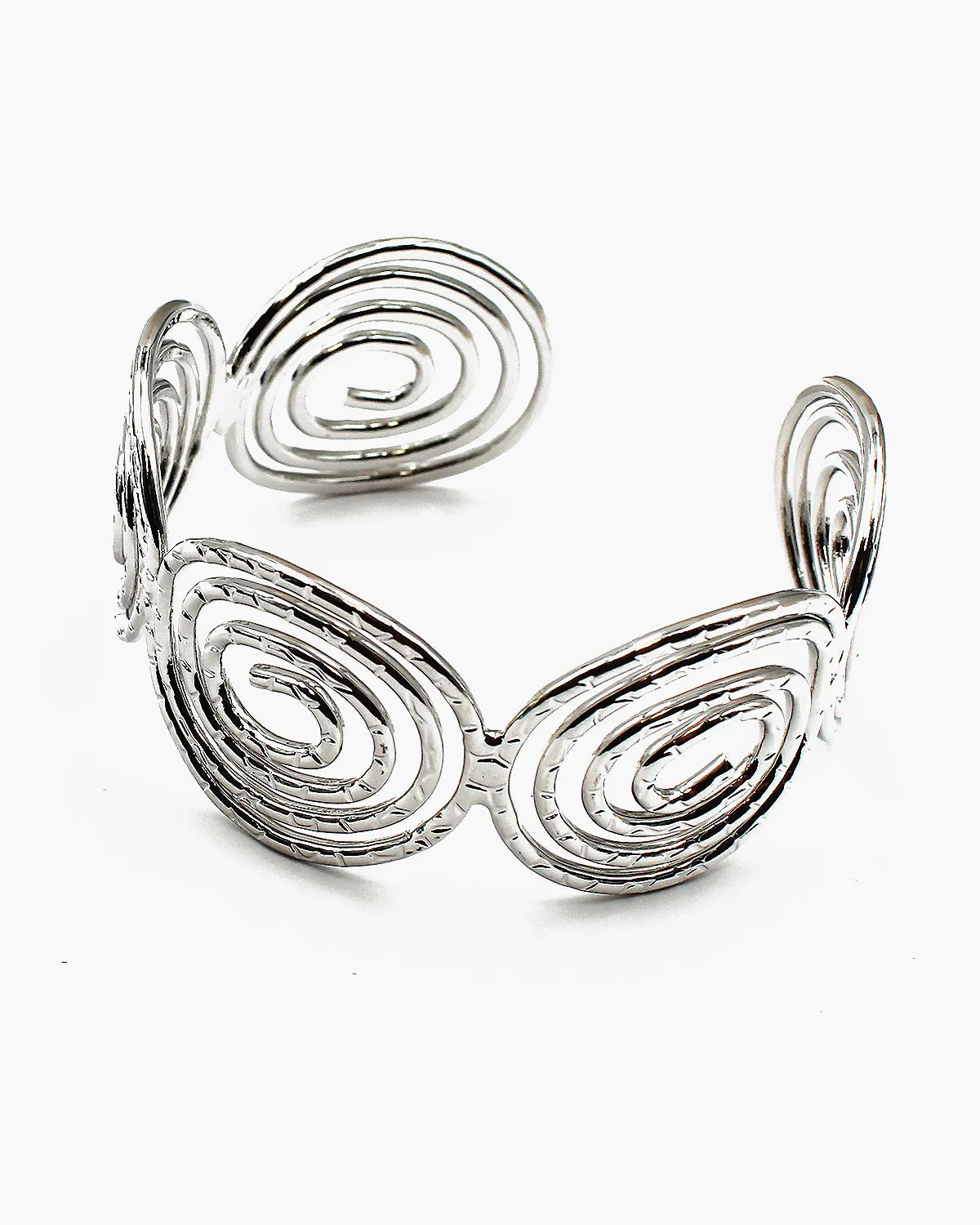 Swirl Patterned Metal Wire Cuff Bracelet