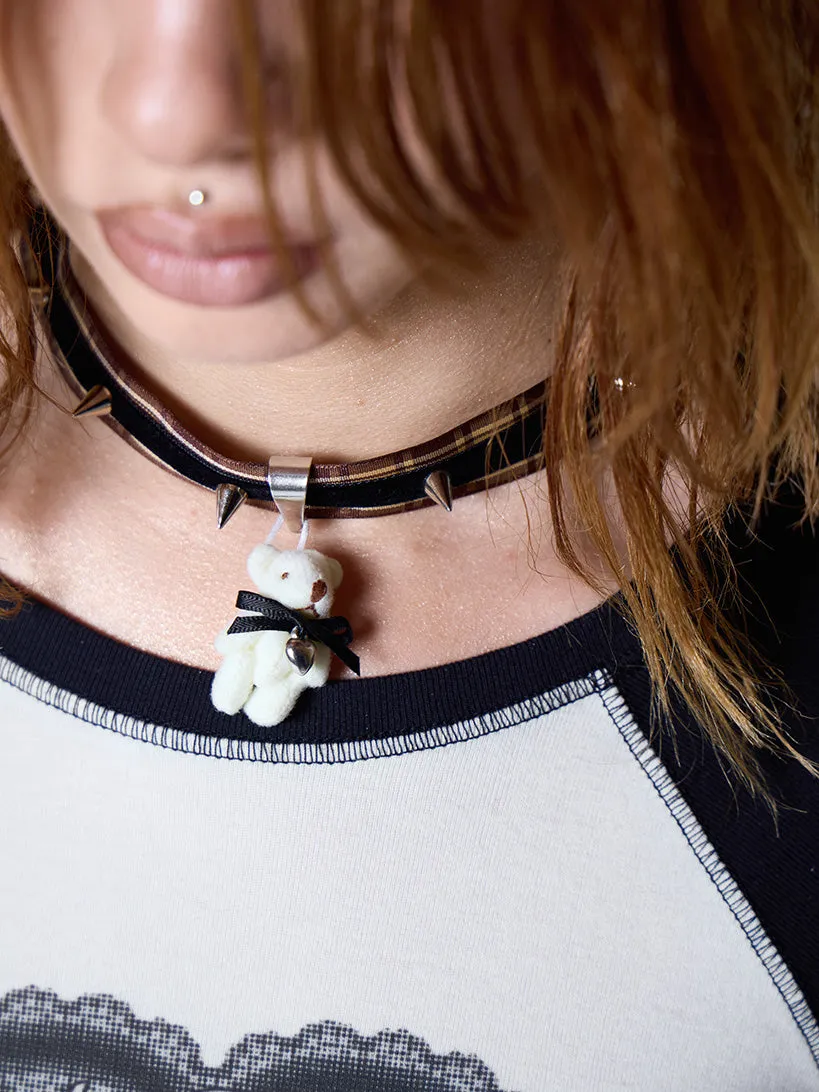 Teddy Pendant Spike Choker