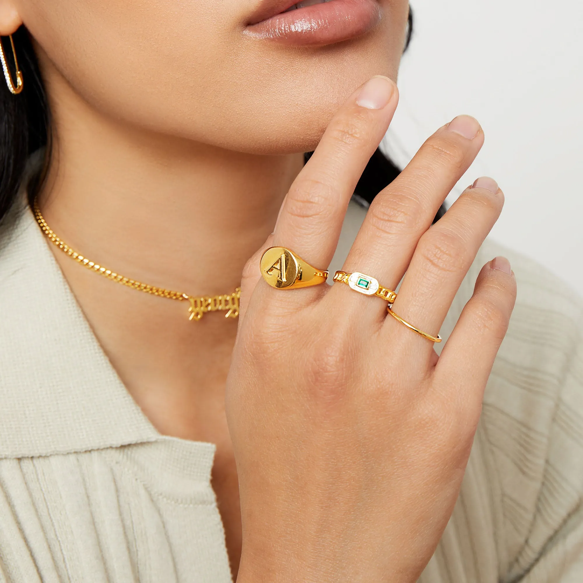 THE EMBOSSED BLOCK SIGNET RING