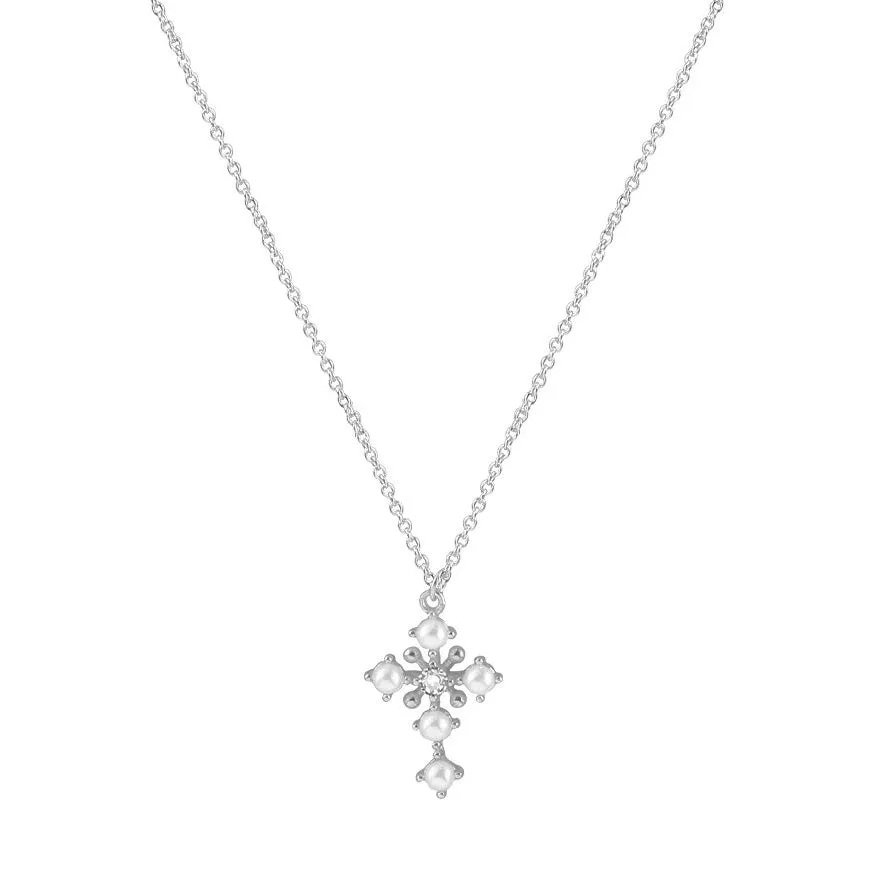 THE PEARL STONE CROSS NECKLACE