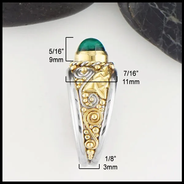 Two Tone Emerald Ring