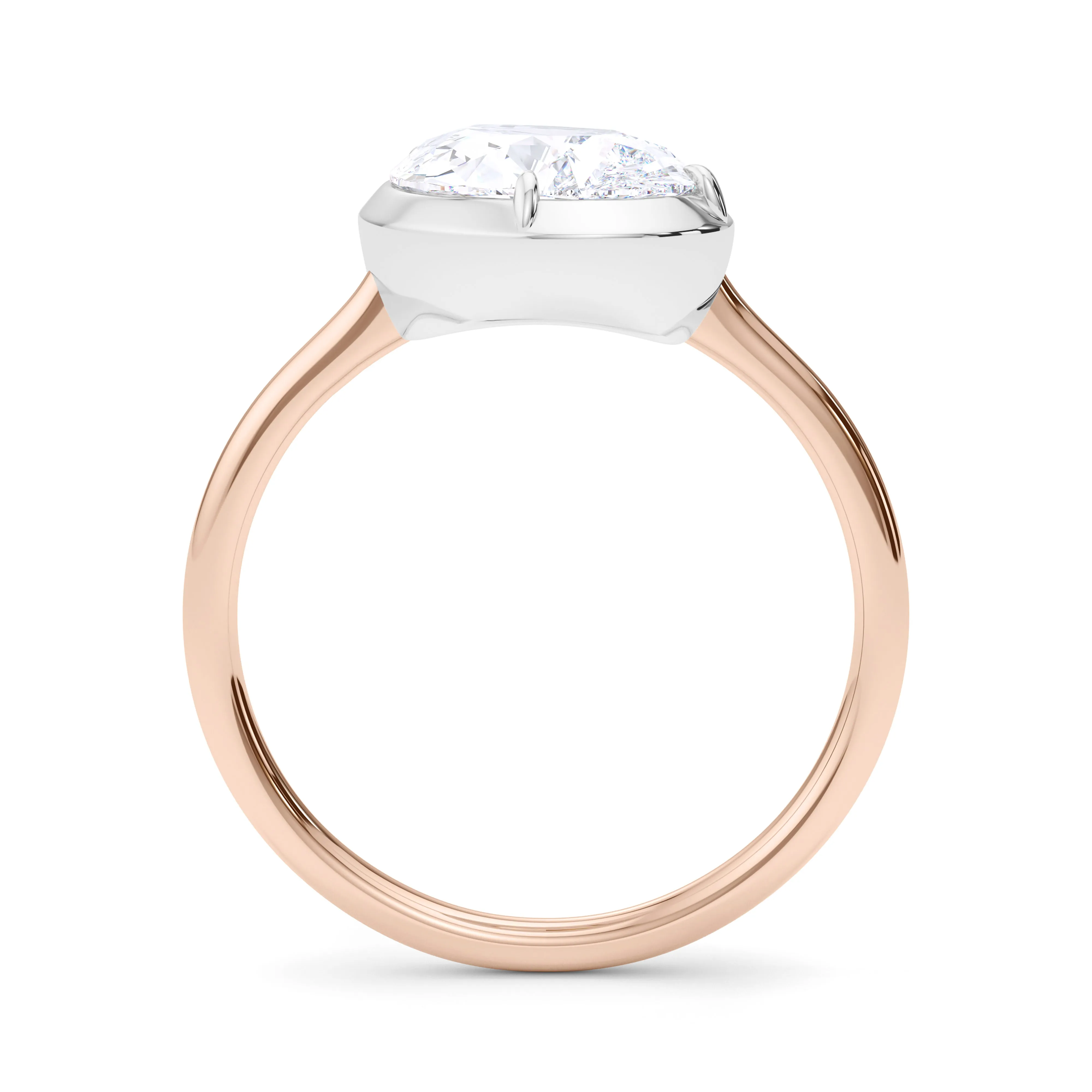 Two-Tone Tilted Pear Diamond Ring