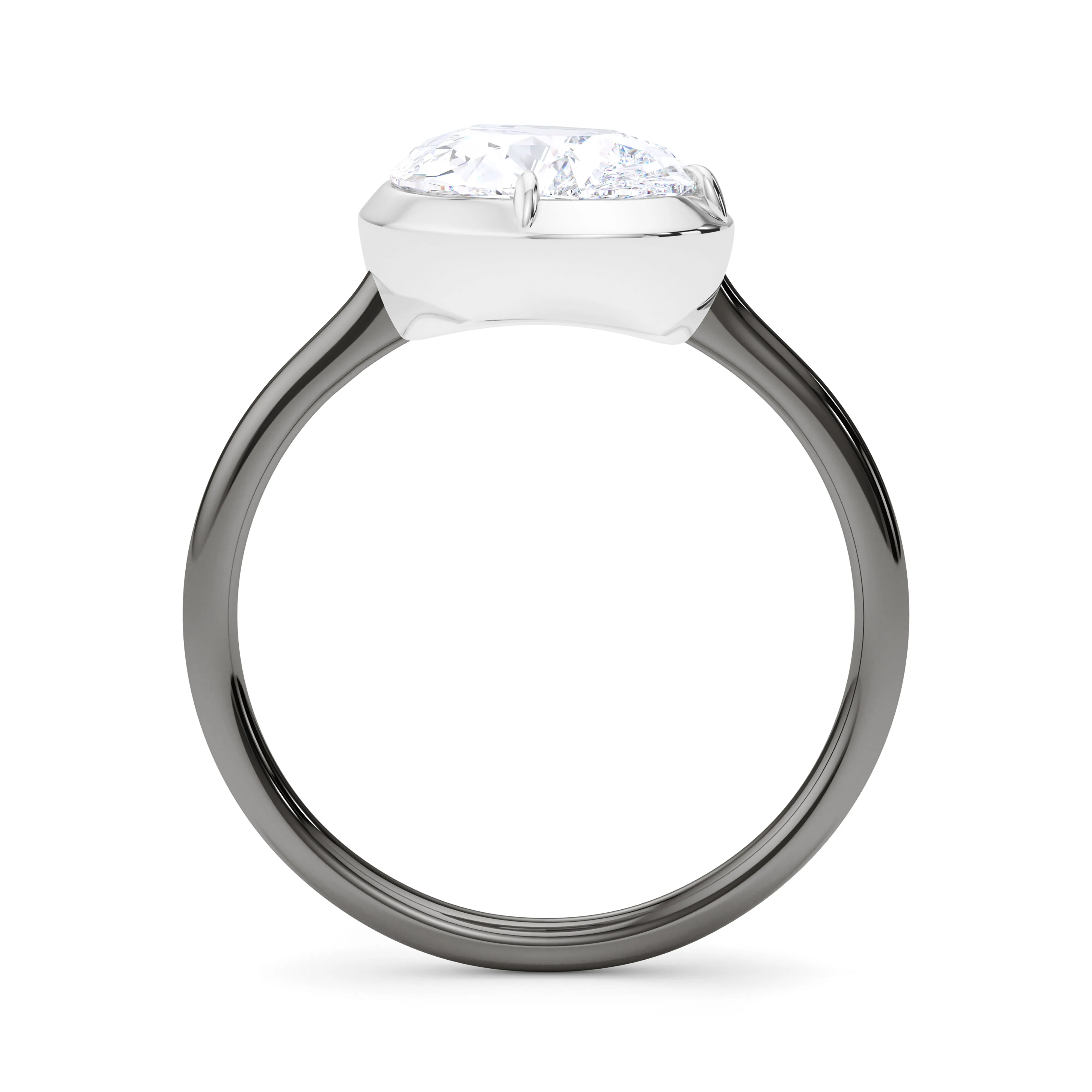 Two-Tone Tilted Pear Diamond Ring