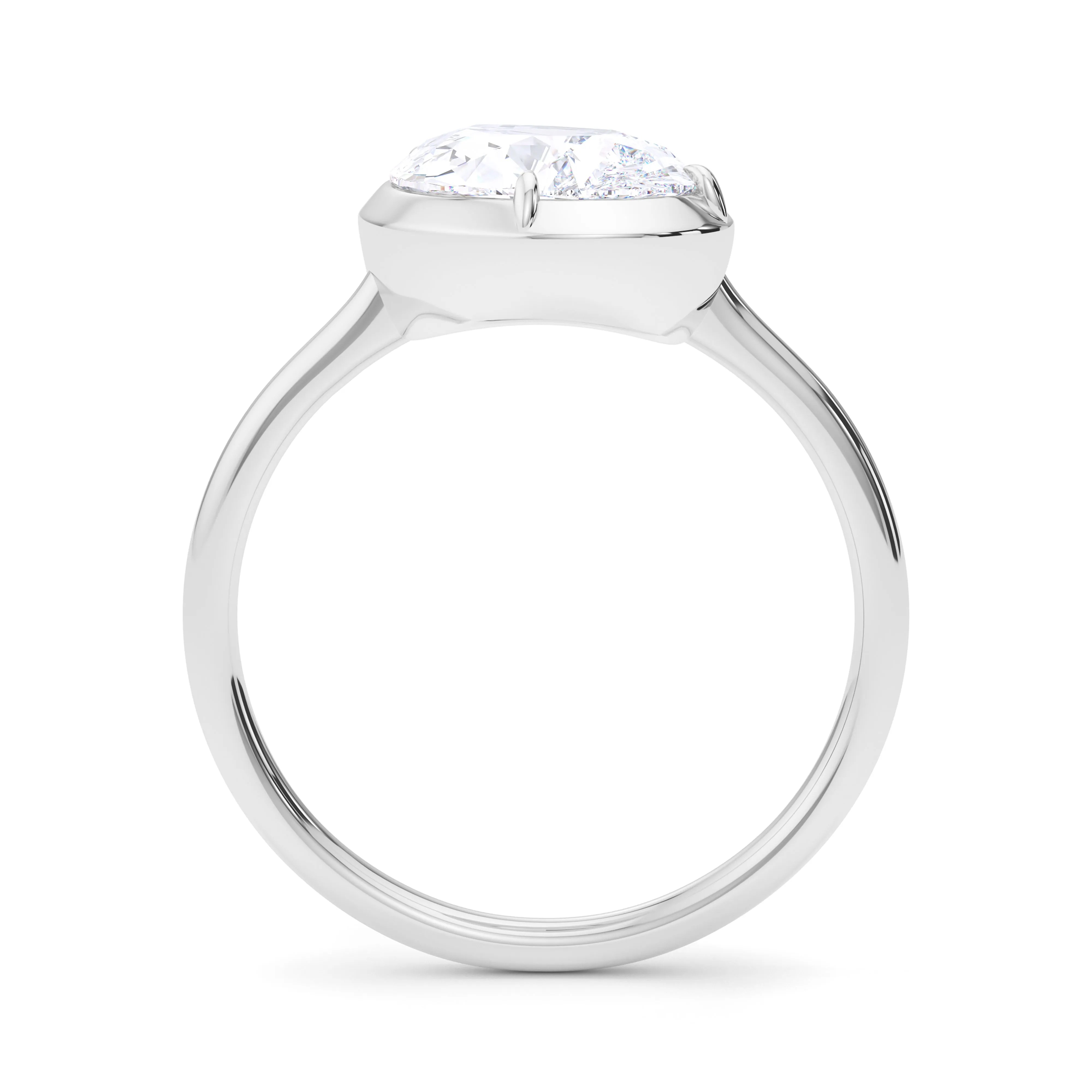 Two-Tone Tilted Pear Diamond Ring