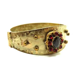 Victorian Paste Brass Cuff Bracelet