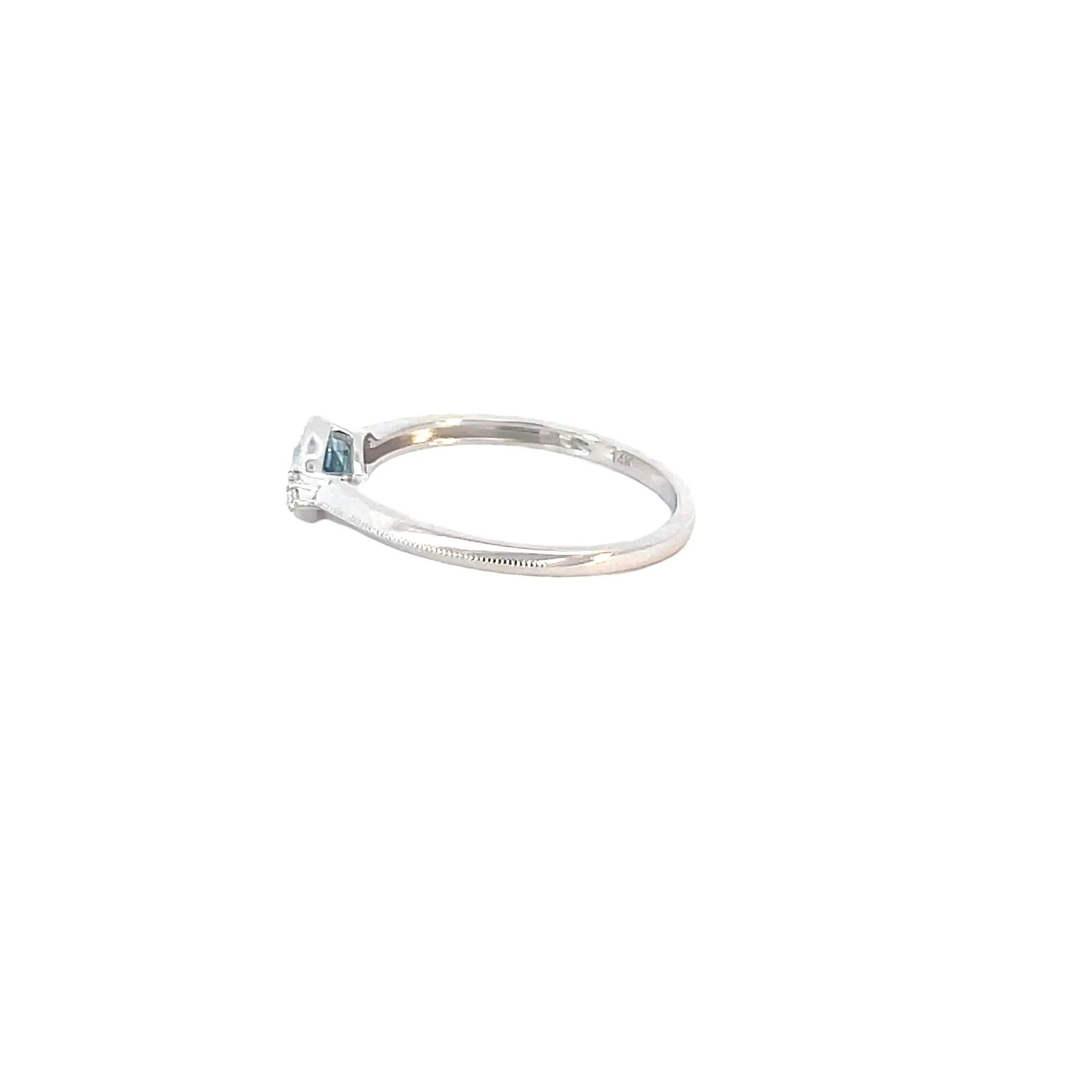 White Gold Blue Topaz Ring