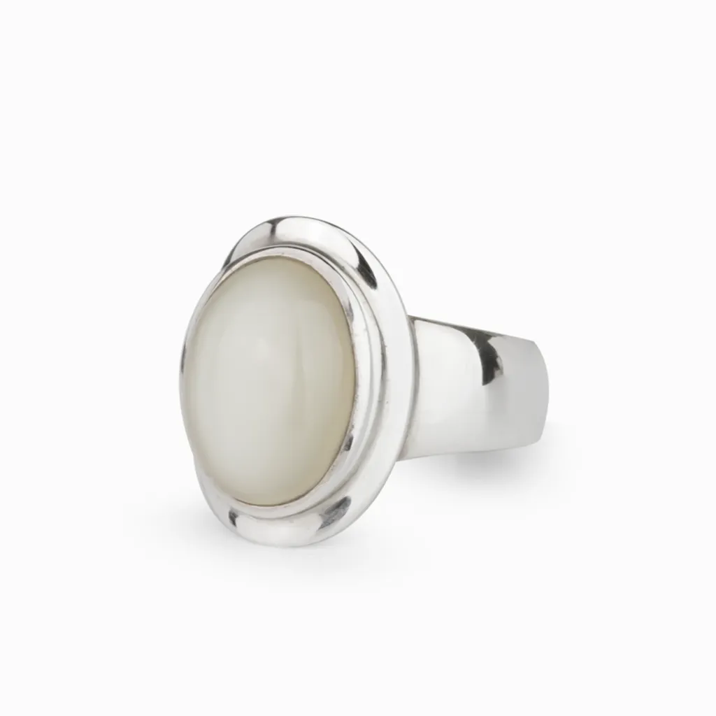 White Moonstone Ring