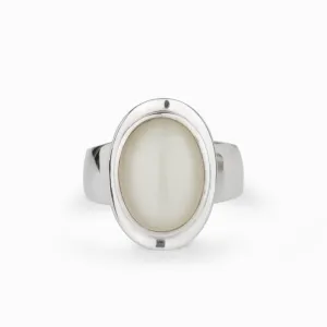 White Moonstone Ring