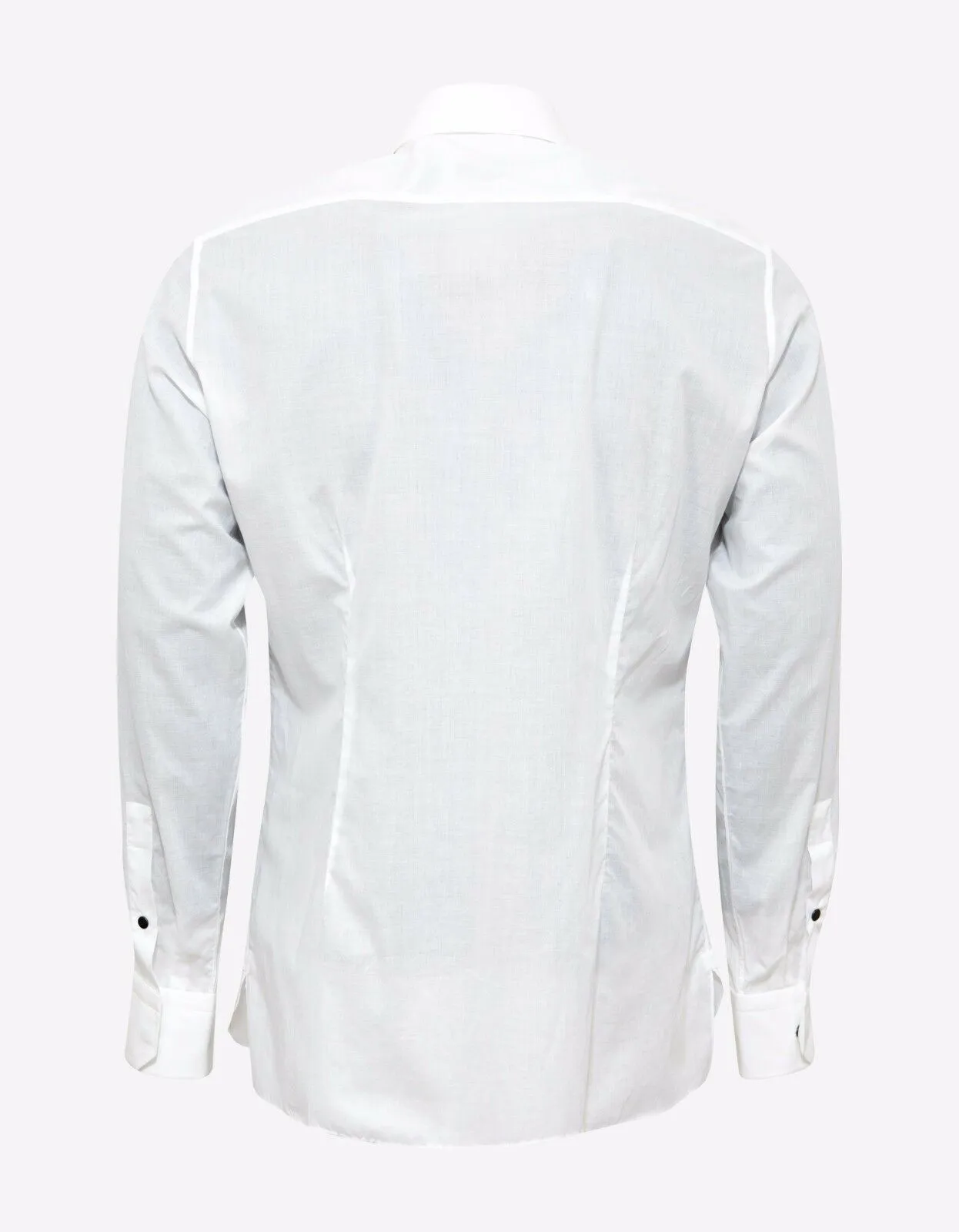 White Slim-Fit Shirt with Band