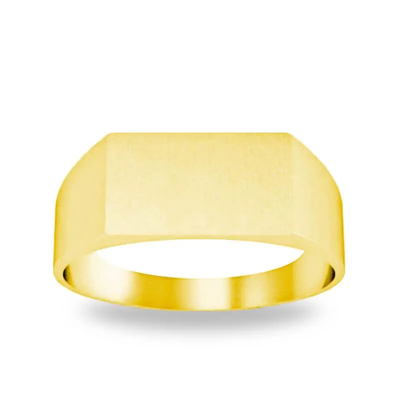 Wide Rectangular Signet Ring for Women - 12mm x 7mm