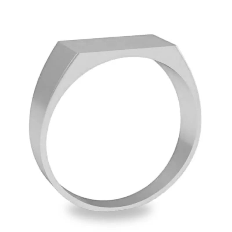 Wide Rectangular Signet Ring for Women - 12mm x 7mm